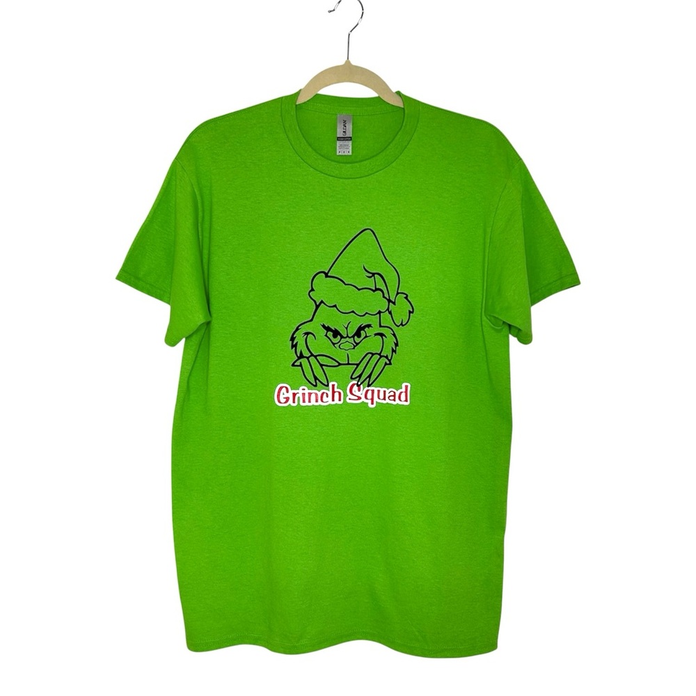 Grinch Squad T-shirt Light Green UNISEX  Soft Gildan‎ Heavy Cotton Grinchmas M